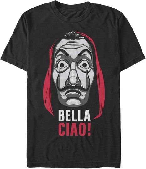 Discover Men's Money Heist Salvador Dali Mask T-Shirt