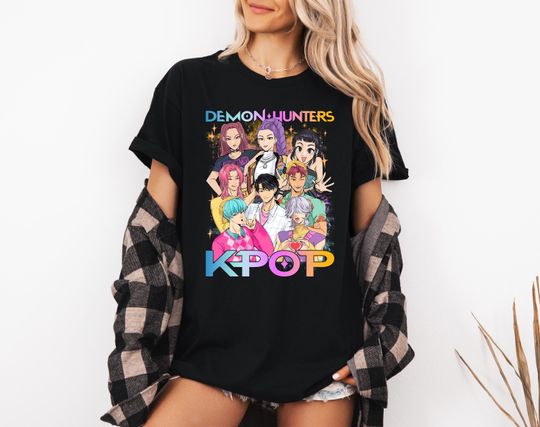 Discover Kpop Demon Hunters Shirt, Kpop idol group Shirt, Mira, Rumi, Joey Shirt,Demon Hunter Merch