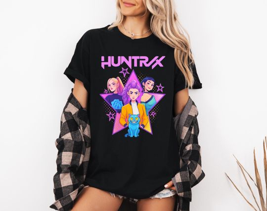 Discover Huntrix Girls Shirt, Kpop Demon Hunters T-shirt, Vintage Huntrix Shirt