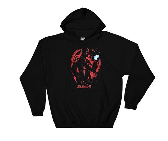 Retro Marvel The Punisher Red Skull Silhouette Portrai Hoodie