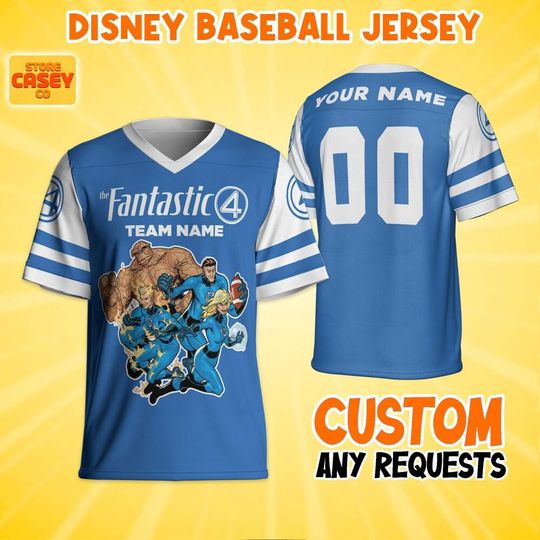 Discover Personalize Disney Team Fantastic Four Football, Jersey Team, Fantastic Four Birthday, Gift for Disney Fans