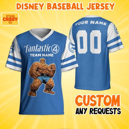 Discover Personalize Disney Team Fantastic Four The Thing Football, Jersey Team, Fantastic Four Birthday, Gift for Disney Fans