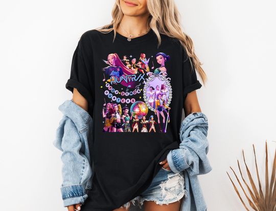Discover Huntrix Girls Shirt,Kpop Demon Hunters T-shirt,Vintage Huntrix Shirt,Huntrix Fan Shirt Gift,Rumi Zoey Mira Graphic Shirt,Kpop Huntrix