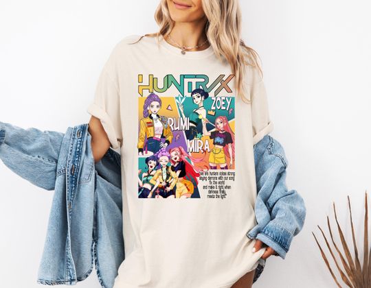 Discover Huntrix Girls Shirt,Kpop Demon Hunters T-shirt,Vintage Huntrix Shirt,Huntrix Fan Shirt Gift,Rumi Zoey Mira Graphic Shirt,Kpop Huntrix