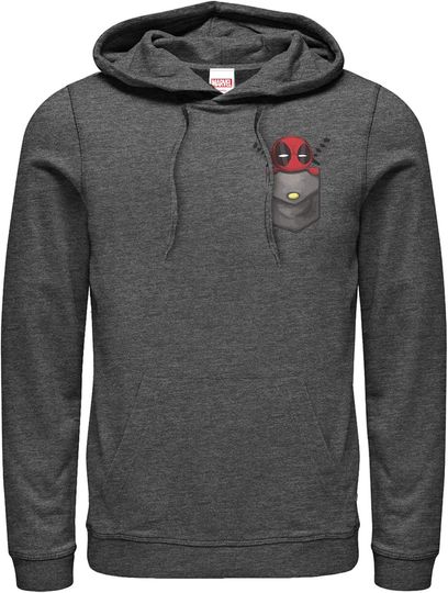 Marvel Men's Deadpool Pocket Pull Over Hoodie