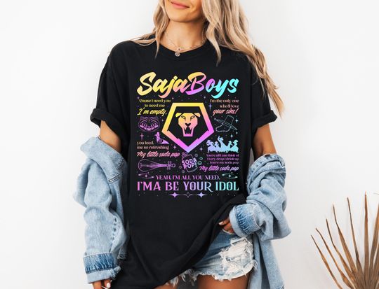 Discover Saja Boys Boy Band Shirt, Kpop Demon Hunters T Shirt, Bootleg Retro Movie Shirt, Demon Hunters Merch Shirt, Kpop Saja Boys Gift