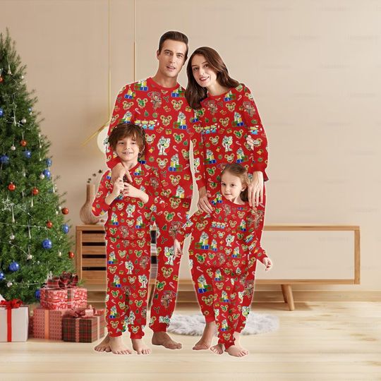 Toy Story Christmas Matching Family Pajamas Set, Buzz Lightyear Woody Xmas Pajamas, Disney Holiday Pajamas, Cartoon Character Sleepwear