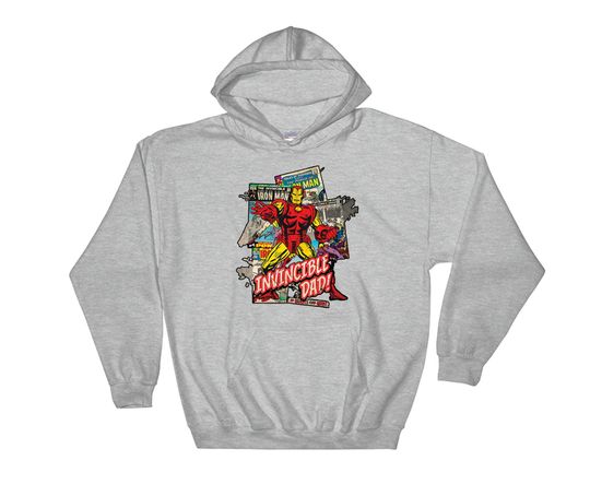 Marvel Invincible Dad! Parody Poster Iron Man Super Hero Hoodie