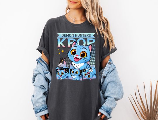 Discover Kpop Demon Hunters Tiger Comfort Colors Shirt, Demon Hunter Tiger Tee, Kpop Huntrix Pin Shirt, Jinu Manga Shirt, Saja Girls Fan, Anime Shirt