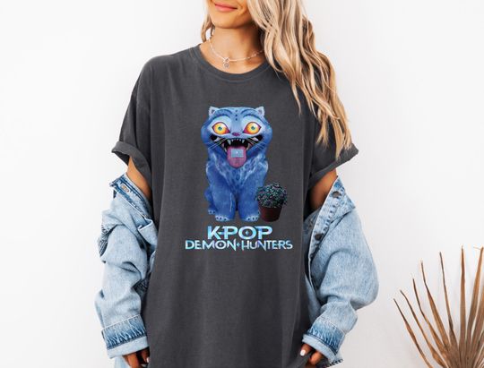 Discover Kpop Demon Hunters Tiger Comfort Colors Shirt, Demon Hunter Tiger Tee, Kpop Huntrix Pin Shirt