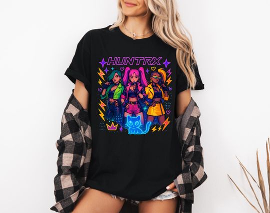 Discover Kpop Demon Hunters TShirt, Huntrix Girl Band Sweatshirt, Kpop Idol GroupTee, Mira Tee