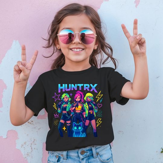 Discover Kpop Demon Hunters TShirt, Huntrix Girl Band Sweatshirt, Kpop Idol GroupTee