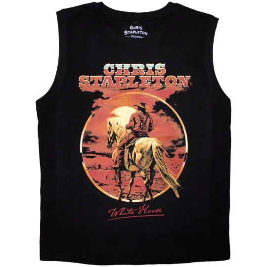 Discover Chris Stapleton Unisex Tank Top White Horse Black