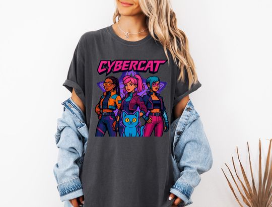 Discover Kpop CYBERCAT TShirt, Huntrix Girl Band Sweatshirt, Kpop Idol GroupTee, Mira Tee,