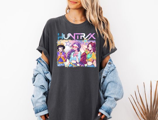 Discover Rumi Zoey Mira Graphic Shirt, Huntrix Girls Shirt, Kpop Demon Hunters T-shirt