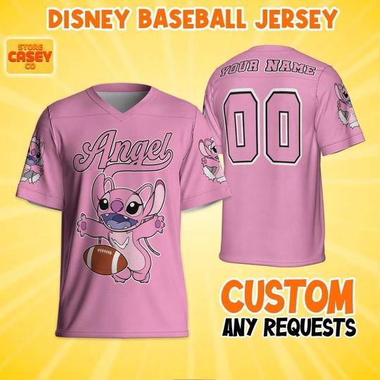 Personalize Disney Angel Football Jersey, Birthday Gift, Christmas Matching Oufit