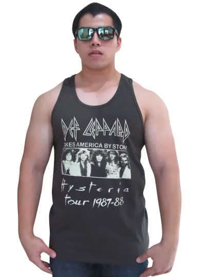 Discover Def Leppard Hysteria Metal Rock Band Tour Mens Tank Top Vest T-Shirt Large