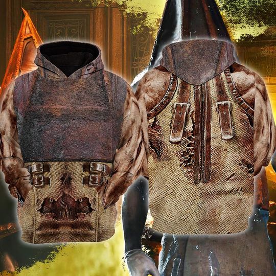 Silent Hill Pyramid Head 3D Full Over Print Hoodie, Pyramid Head Halloween Cosplay