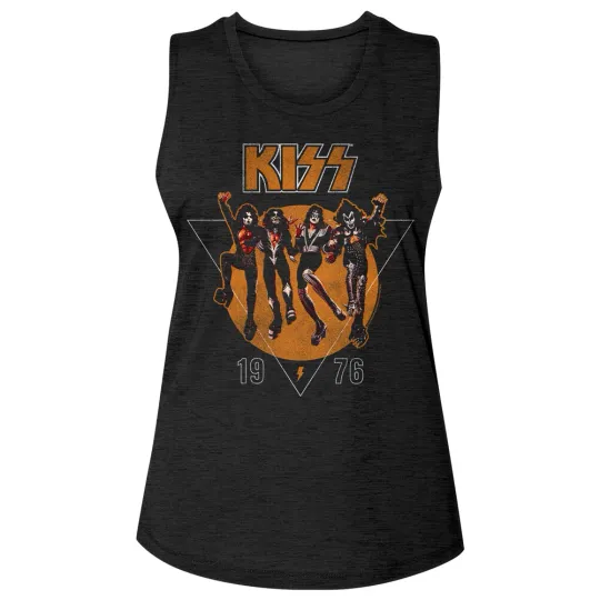 Discover Kiss Destroyer 1976 Album Cover Women's Muscle Tank T Shirt Metal Band Merch