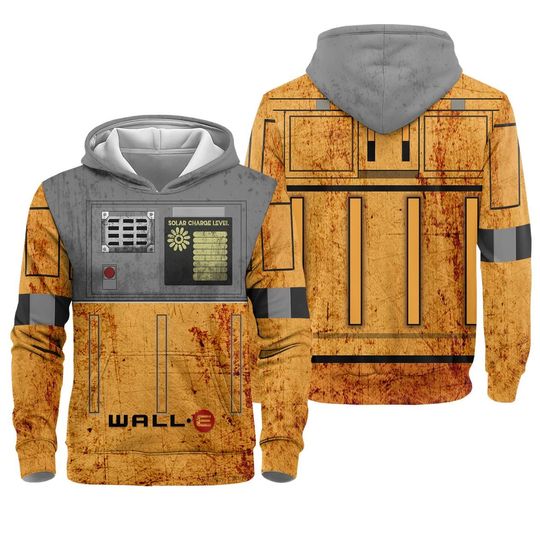 Discover Wall-E Fictional Galaxy Robot 3D Full Over Print Hoodie, Wall-E Cosplay Sweatshirt, Pixar Cartoon Costume, Movie Lover Gift, Halloween Party