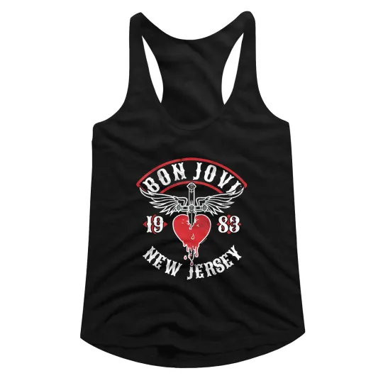 Bon Jovi New Jersey 1983 Women's Tank Sleep Shirt Rock Music