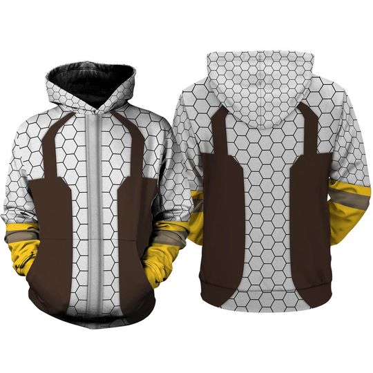 Beekeeper 3D Full Over Print Hoodie, Honeycomb Hoodie, Beekeeping Cosplay Sweatshirt