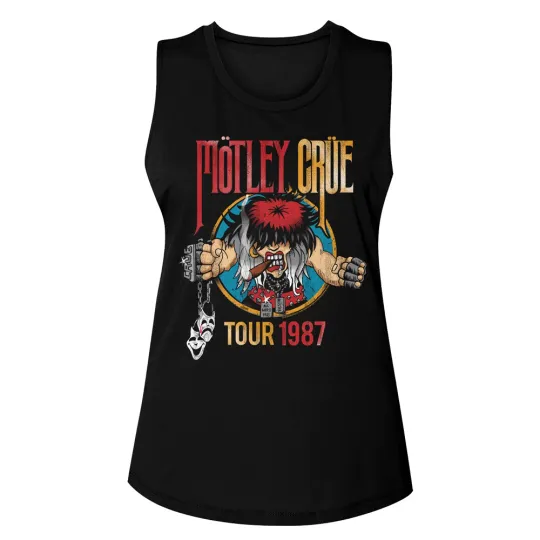 Discover Motley Crue Tour 1987 Women's Muscle Tank Top Heavy Metal Music