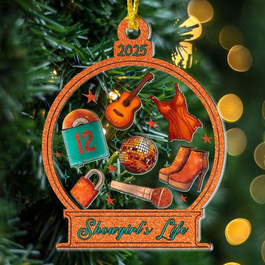 The Life Of A Showgirl Ornament , In My Showgirl Era Christmas Ornament 2025, Showgirl's Life Shaker Ornament Decor, Christmas Holiday Gift