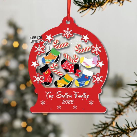 Discover Custom Disney Family Shaker Ornament, Disney Mickey and Friend Family Christmas Ornament 2025 Shaker Ornament, Christmas Ornament Keepsake