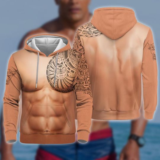 Discover Dwayne Johnson 3D Full Over Print Hoodie, Dwayne Johnson Tattoo Muscle Chest Cosplay