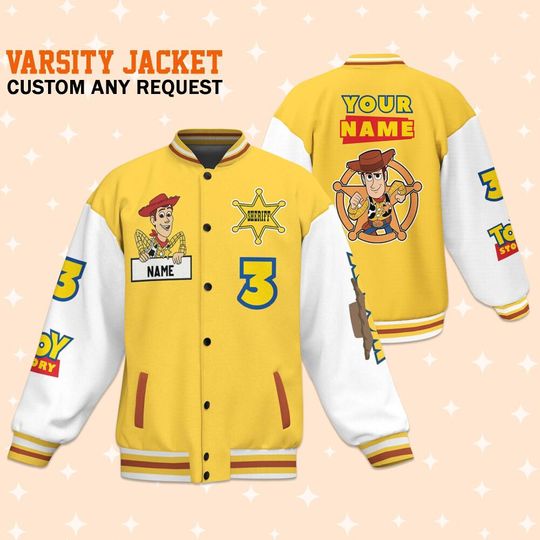 Discover Custom Woody Toy Story Baseball Jacket, Sheriff Woody Baseball Jacket, Toy Story Jersey, Gift for Disney Fans