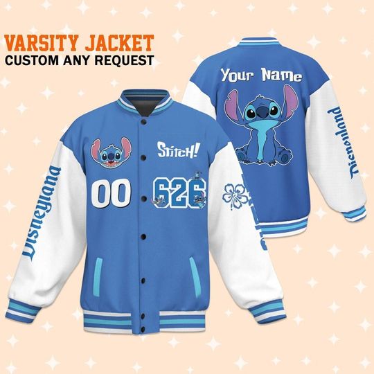 Discover Custom Stitch Alien 626 Baseball Jacket, Disney Jacket Jersey, Stitch Birthday Fan