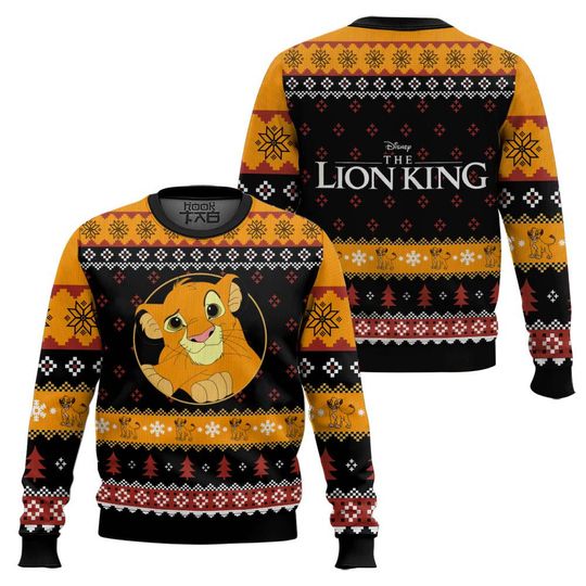 Discover Disney The Lion King Simba Ugly Christmas Sweater, Ugly Sweater Gift For Her Mother, Family Trip Xmas, Warm Kid Gift