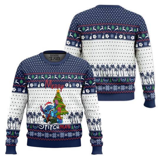 Discover Disney Stitch Merry Stitchmas Lilo And Stitch Ugly Christmas Sweater, Ugly Sweater Gift For Her Mother, Disneyland Family