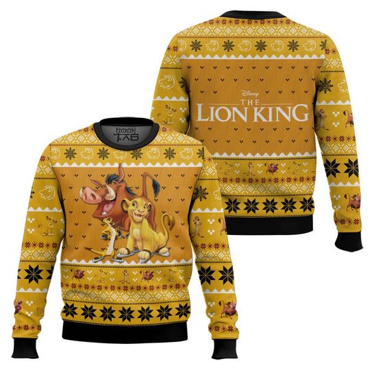 Disney The Lion King Simba And Friends Ugly Christmas Sweater, Ugly Sweater Gift For Her Mother, Family Trip Xmas, Warm
