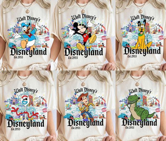 Discover Retro Mickey and Friends Toy Story Walt Disney's Disneyland All Characters Shirt, Mickey and Friends Shirt, Disneyland Family 2025 Shirt