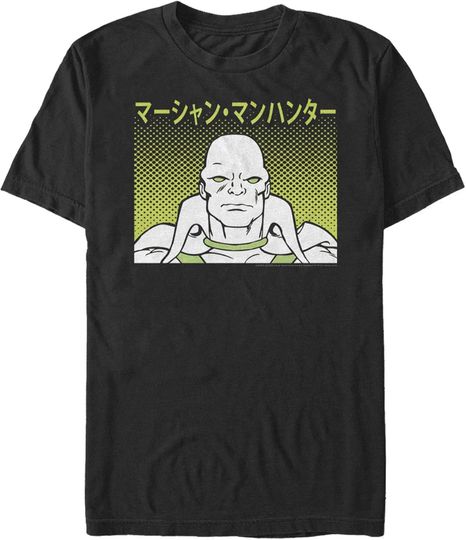 Men's Justice League Martian Manhunter Dotted Kanji Portrait T-Shirt