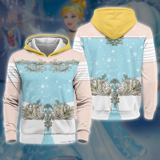 Discover Cinderell Princess 3D Full Over Print Hoodie, Halloween Costume, Cinderell Cosplay Sweatshirt Hoodie, Disneyland Halloween, Halloween Gift