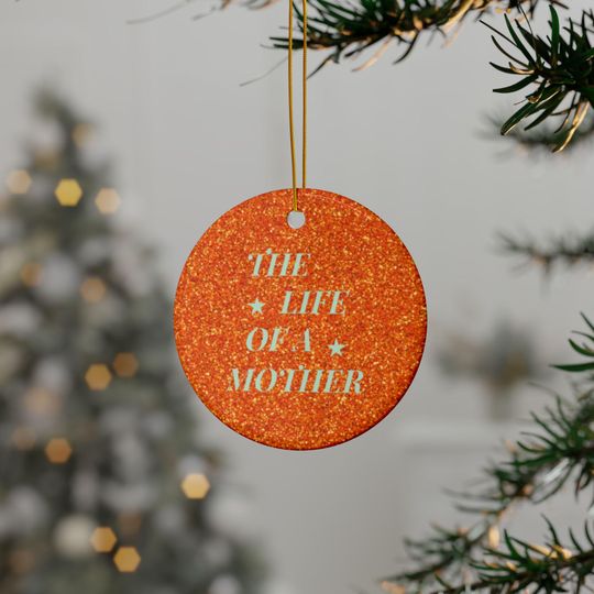 Discover Orange Glitter Design, Showgirl Inspired Ornament, Glitter Design, Gift for Moms, 2-Sided Print, Ideal for Christmas