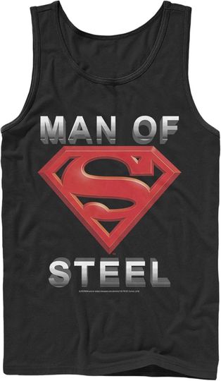 Fifth Sun Men's Superman Man of Steel Beveled Logo Tank Top