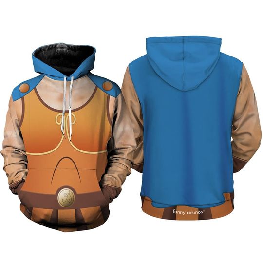 Hercules 3D Full Over Print Hoodie, Hercules Movie Cosplay Costume Hoodie