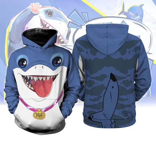 Discover Jeff The Land Shark 3D Full Over Print Hoodie, Superhero Halloween Costume