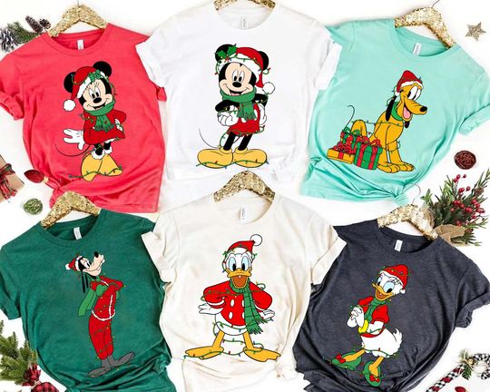 Disney Mickey and Friends Christmas Lights Shirt, Disney Minnie, Donald, Daisy, Goofy, Pluto, Mickey Christmas Shirt, Disney Christmas Shirt