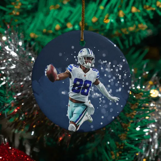 CeeDee Lamb Star Player - Dallas Ball Fans Christmas Ceramic Ornament Xmas Gift