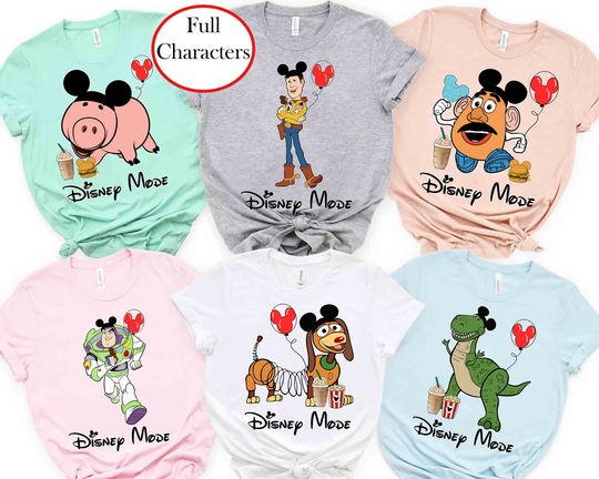 Discover Disney Toy Story Full Characters Disney Mode Shirt, Disney Vacay Mode Shirt, Disney Birthday Party Tee, Disneyland Family Matching Outfits