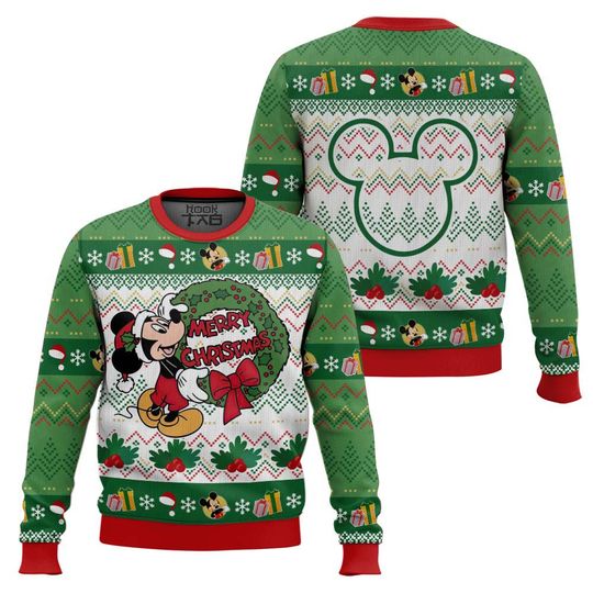 Discover Christmas Merry Christmas Mickey Mouse Ugly Sweater, Ugly Sweater Gift For Her Mother, Family Trip Xmas, Disneyland Gift