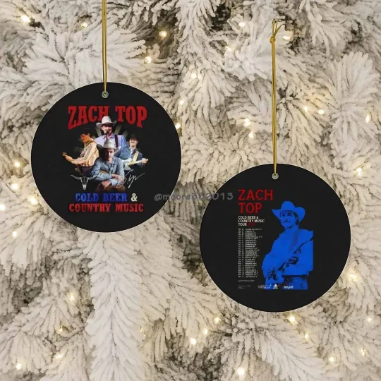 Discover Zach Top Cold Beer & Country Music Tour 2025 Ornament, Fan Gift Keepsake