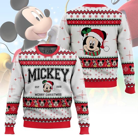 Discover Christmas Disney Mickey Merry Christmas Ugly Sweater, Ugly Sweater Gift For Her Mother, Family Trip Xmas, Disneyland Gift