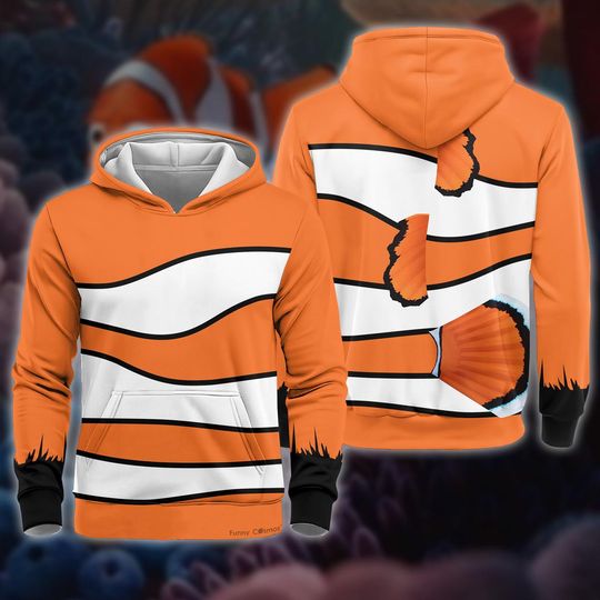 Marlin Finding Nemo 3D Full Over Print Hoodie, Finding Nemo Characters Cosplay