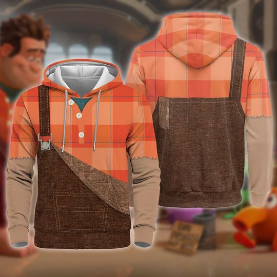 Wreck It Ralph 3D Full Over Print Hoodie, Wreck It Ralph Halloween Cosplay Hoodie